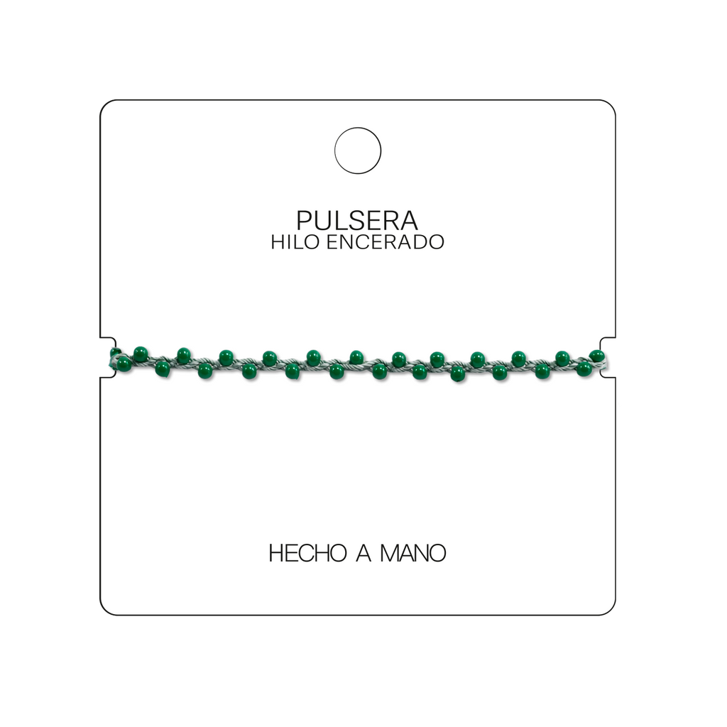 Pulsera Hilo encerado con Piedras Naturales  - Cuentas Regulares cotigo