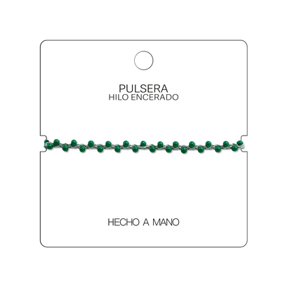 Pulsera Hilo encerado con Piedras Naturales  - Cuentas Regulares