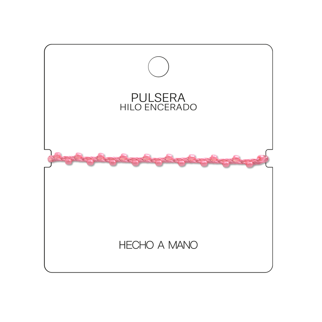 Pulsera Hilo encerado con Piedras Naturales  - Cuentas Regulares cotigo