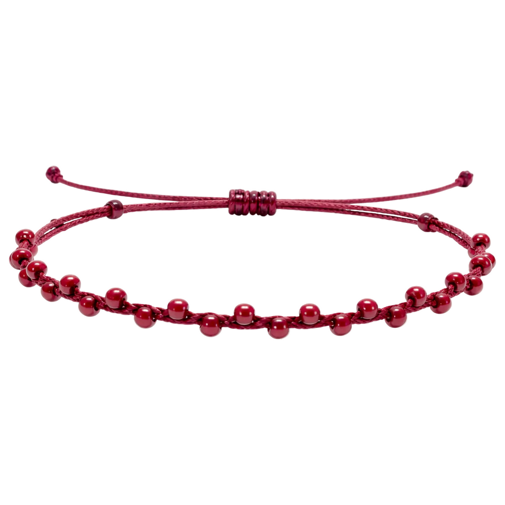 Pulsera Hilo encerado con Piedras Naturales  - Cuentas Regulares cotigo