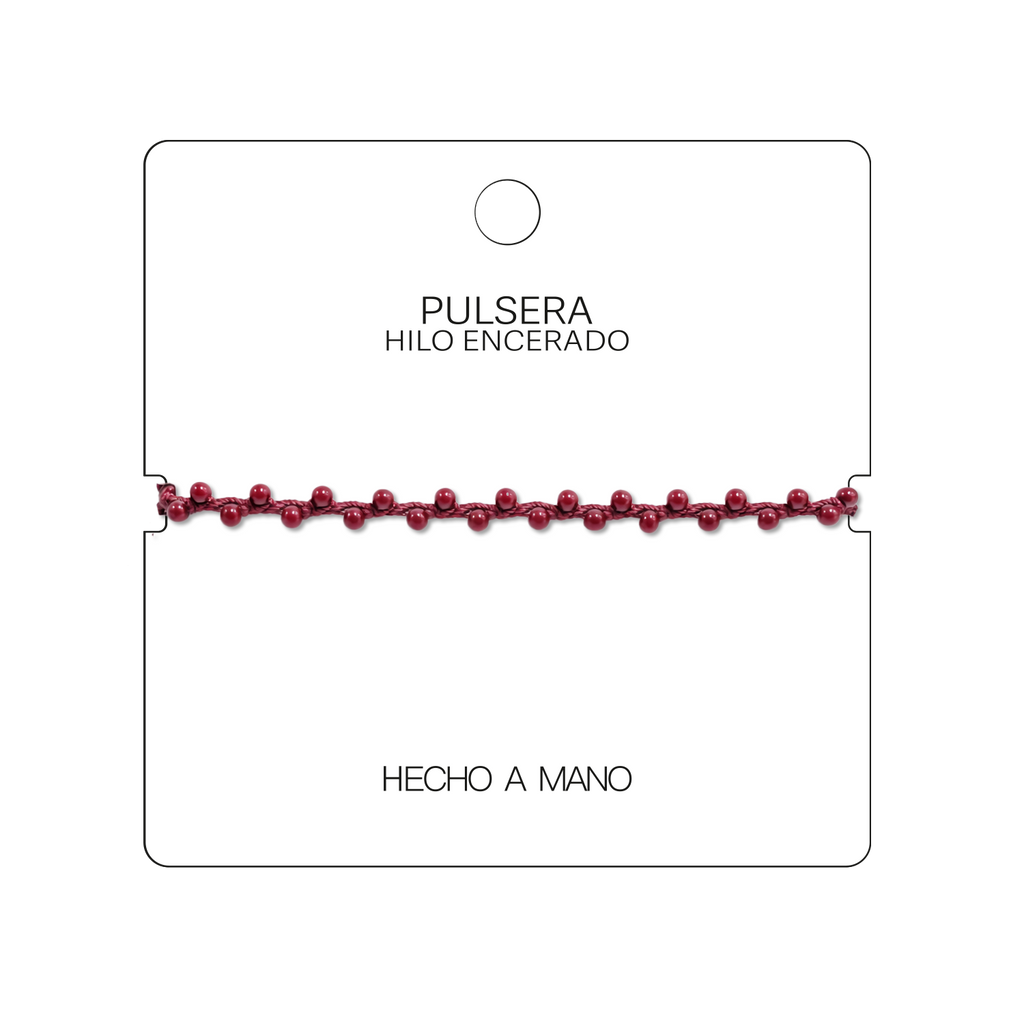 Pulsera Hilo encerado con Piedras Naturales  - Cuentas Regulares cotigo