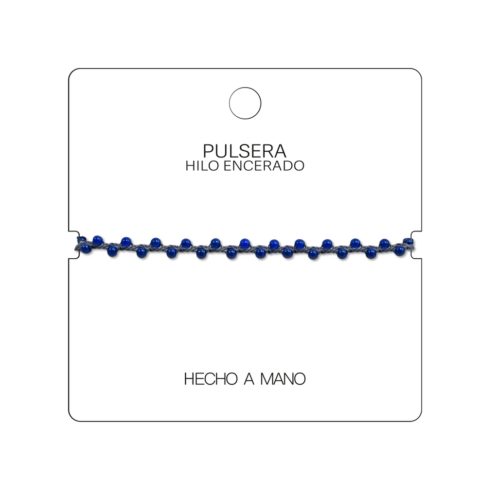 Pulsera Hilo encerado con Piedras Naturales  - Cuentas Regulares cotigo