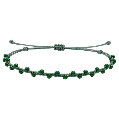 Pulsera Hilo encerado con Piedras Naturales  - Cuentas Regulares