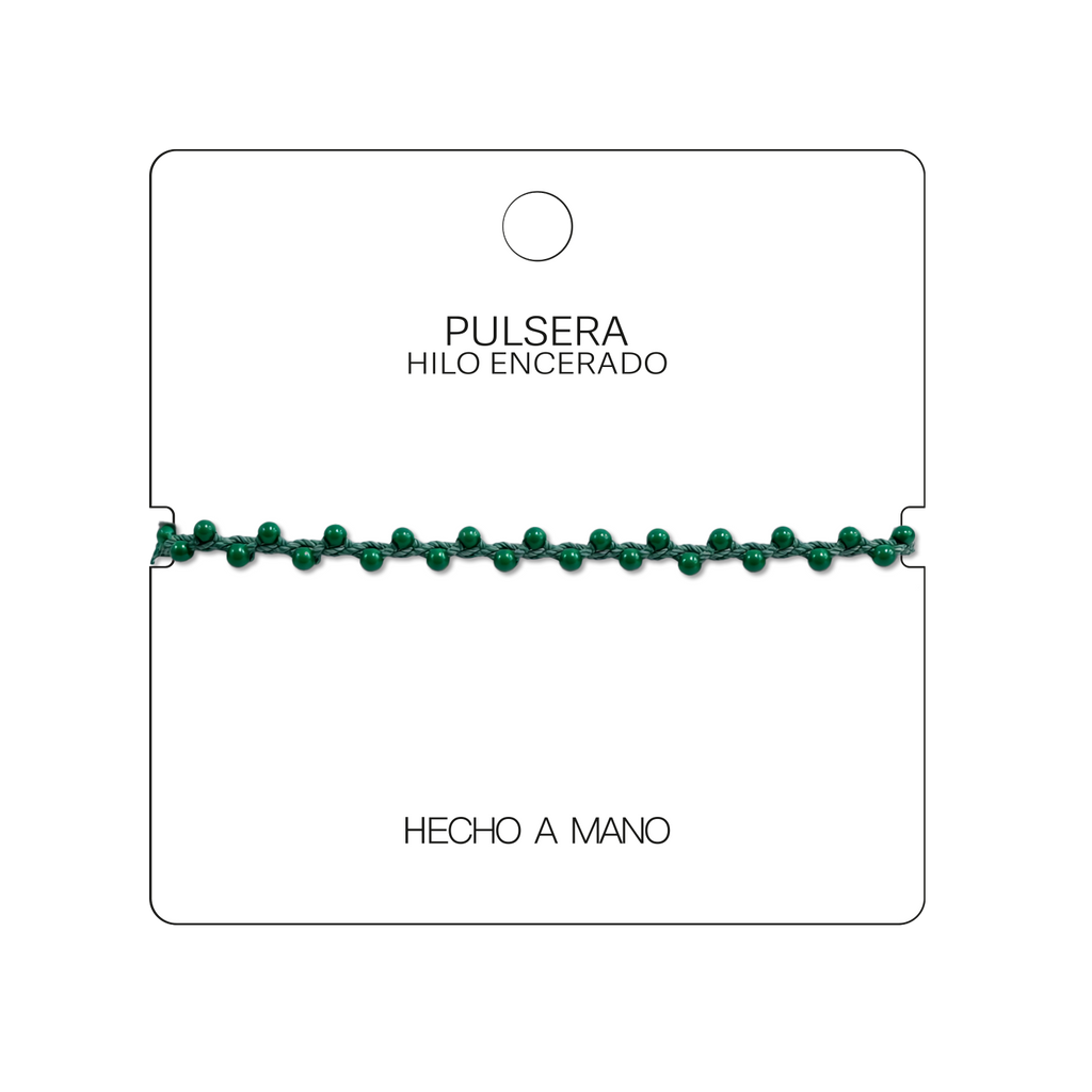 Pulsera Hilo encerado con Piedras Naturales  - Cuentas Regulares cotigo