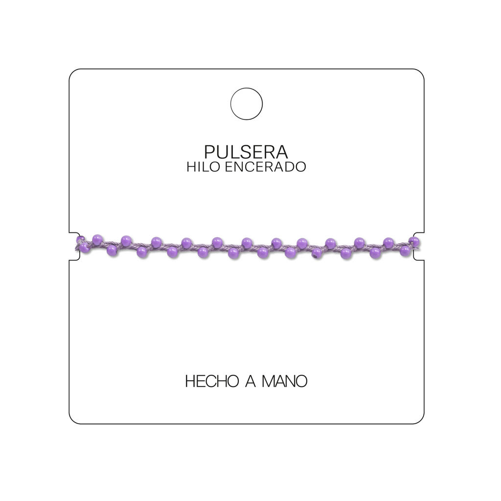 Pulsera Hilo encerado con Piedras Naturales  - Cuentas Regulares cotigo