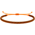 Es Vedrà - Pulsera Surfista de Hilo Encerado - Negro y Naranja cotigo