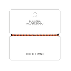 Es Vedrà - Pulsera Surfista de Hilo Encerado - Negro y Naranja cotigo