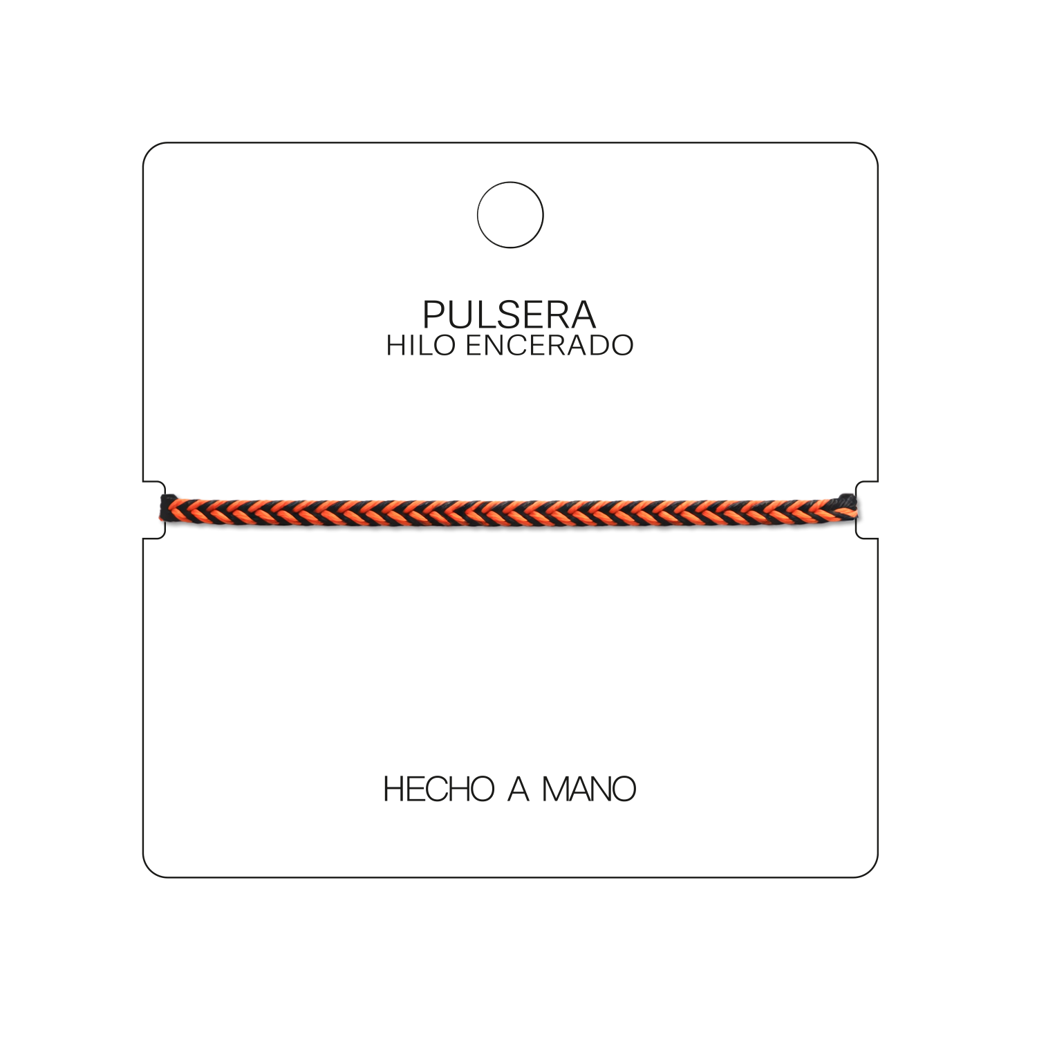 Es Vedrà - Pulsera Surfista de Hilo Encerado - Negro y Naranja cotigo