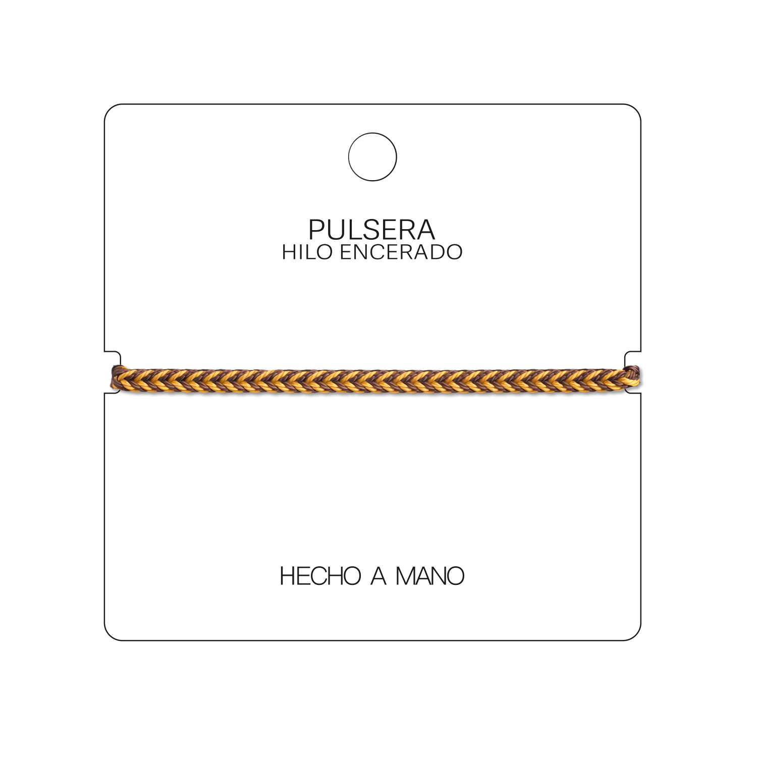 Duna - Pulsera Surfista de Hilo Encerado - Marrón y Oro cotigo