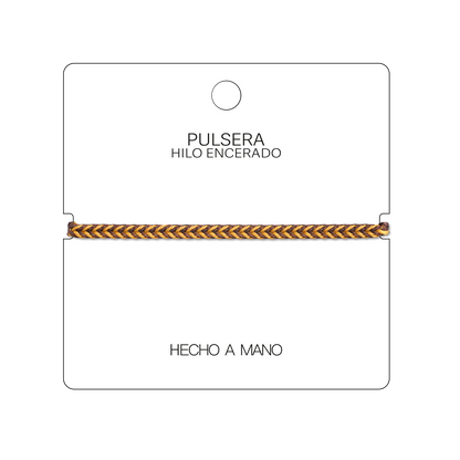 Duna - Pulsera Surfista de Hilo Encerado - Marrón y Oro