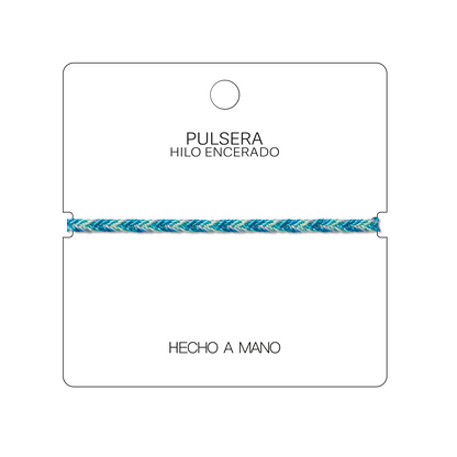 Menorca - Pulsera Surfista de Hilo Encerado - Azul Turquesa