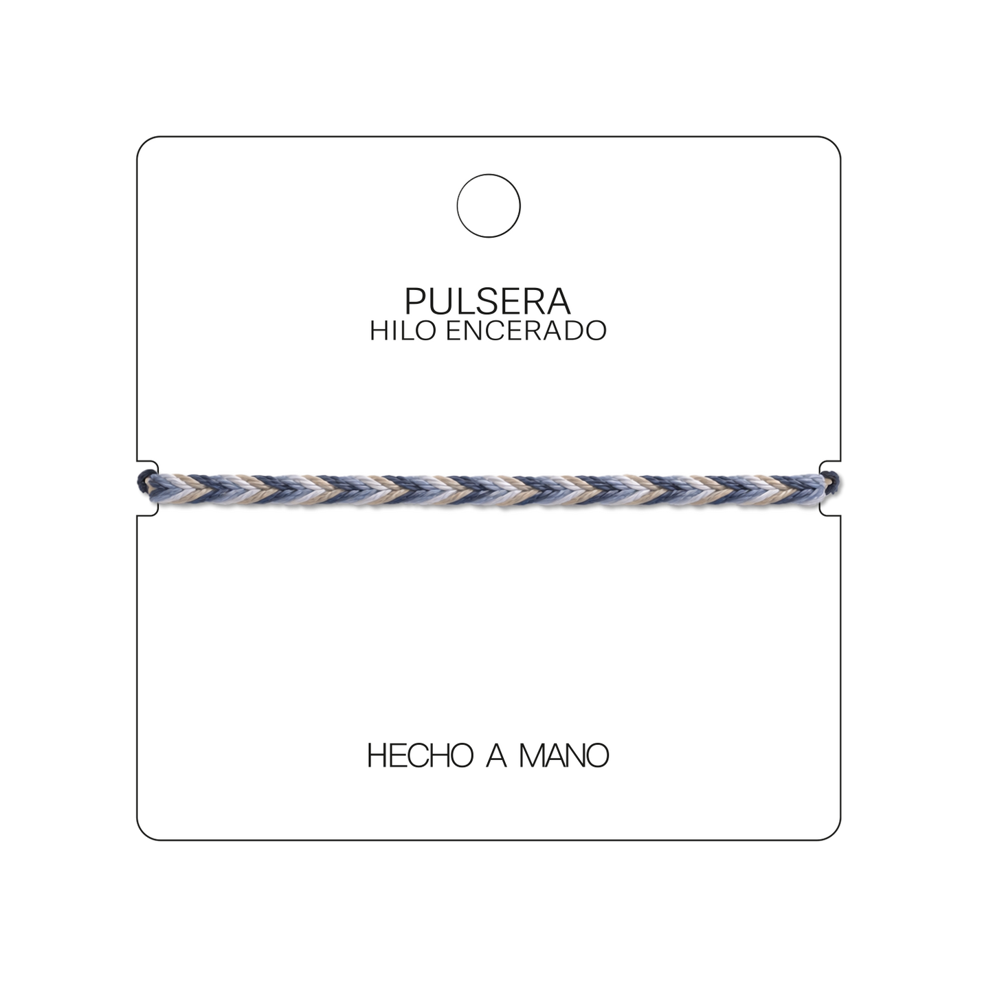 Mistral - Pulsera Surfista de Hilo Encerado - Gris y Blanco