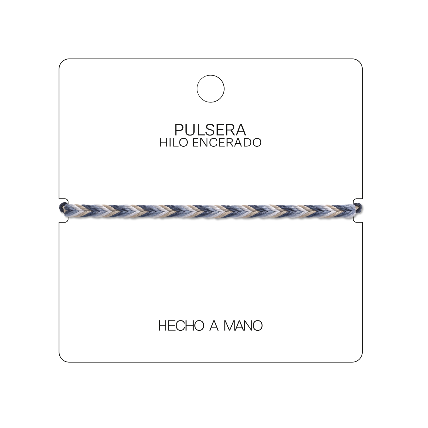 Mistral - Pulsera Surfista de Hilo Encerado - Gris y Blanco cotigo