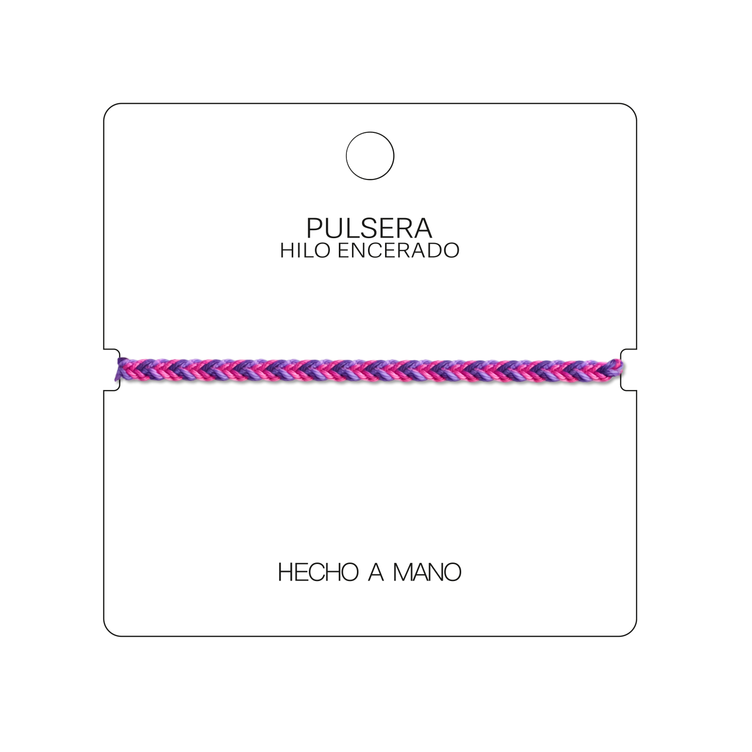 Buganvilla - Pulsera Surfista de Hilo Encerado - Tonos Lila y Rosa cotigo
