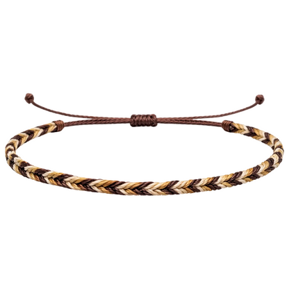 Volcán - Pulsera Surfista de Hilo Encerado - Tonos Tierra