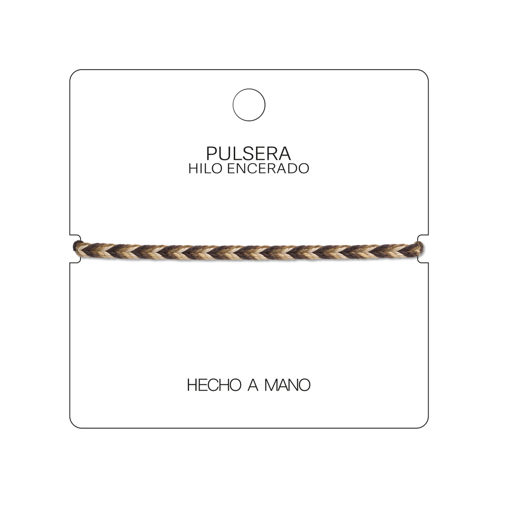 Volcán - Pulsera Surfista de Hilo Encerado - Tonos Tierra cotigo
