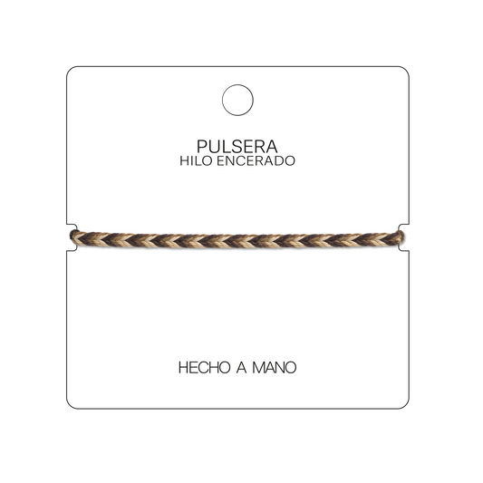 Volcán - Pulsera Surfista de Hilo Encerado - Tonos Tierra