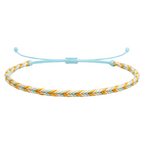 Formentera - Pulsera Surfista de Hilo Encerado - Azul y Oro cotigo