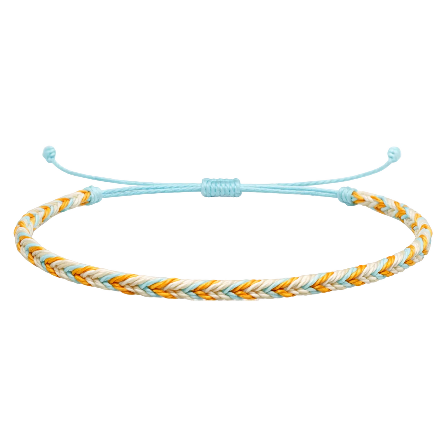 Formentera - Pulsera Surfista de Hilo Encerado - Azul y Oro