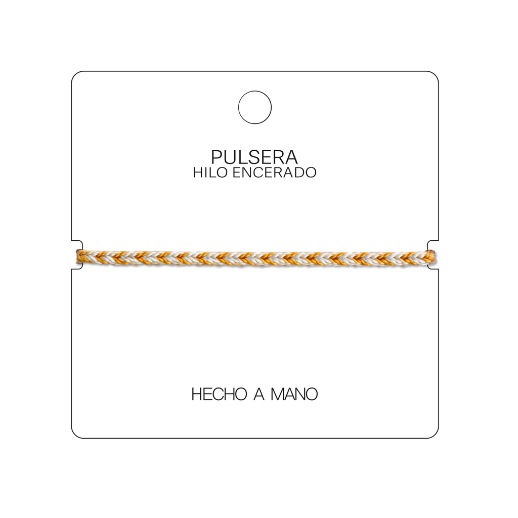 Formentera - Pulsera Surfista de Hilo Encerado - Azul y Oro cotigo