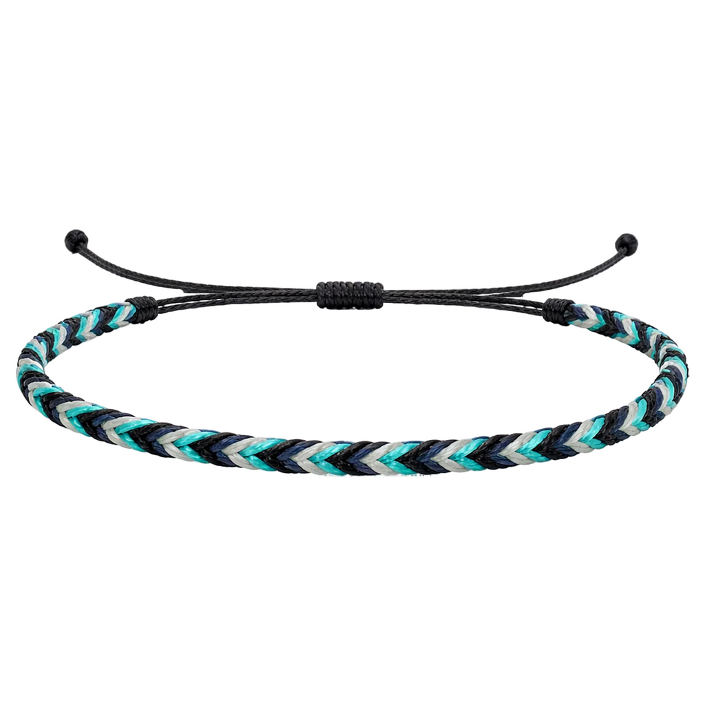Arrecife - Pulsera Surfista de Hilo Encerado - Azul Océano cotigo