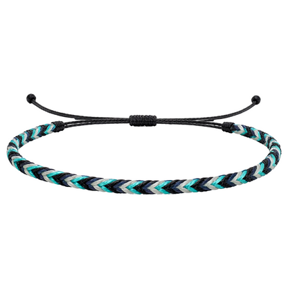 Arrecife - Pulsera Surfista de Hilo Encerado - Azul Océano