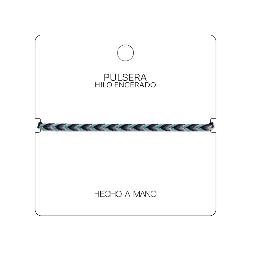 Arrecife - Pulsera Surfista de Hilo Encerado - Azul Océano cotigo