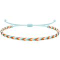 Benirràs - Pulsera Surfista de Hilo Encerado - Azul y Naranja cotigo