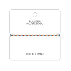 Benirràs - Pulsera Surfista de Hilo Encerado - Azul y Naranja cotigo