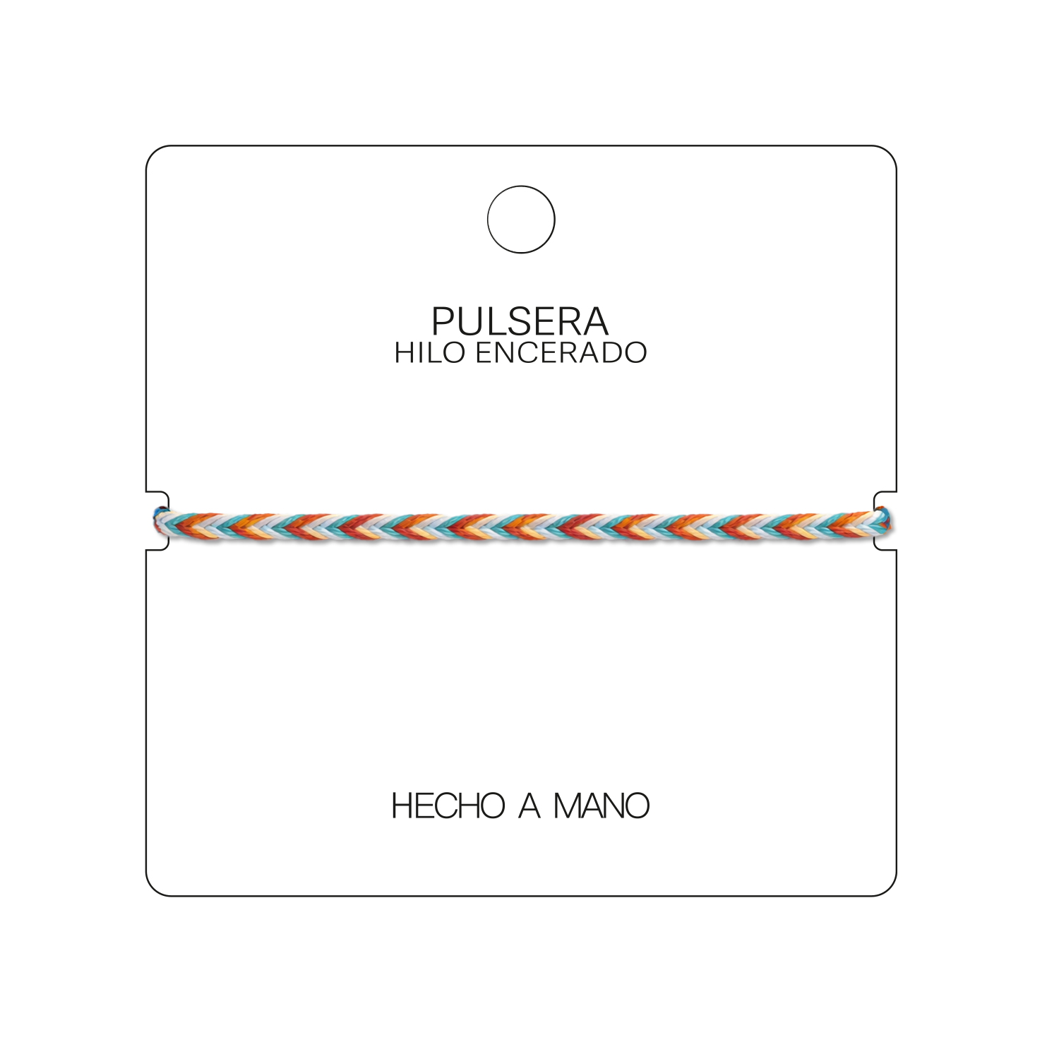 Benirràs - Pulsera Surfista de Hilo Encerado - Azul y Naranja cotigo