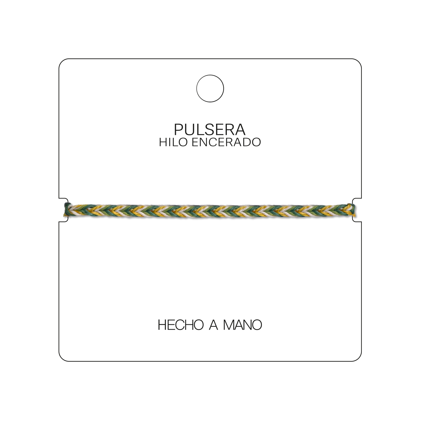 Amazonas - Pulsera Surfista de Hilo Encerado - Verde y Amarillo cotigo