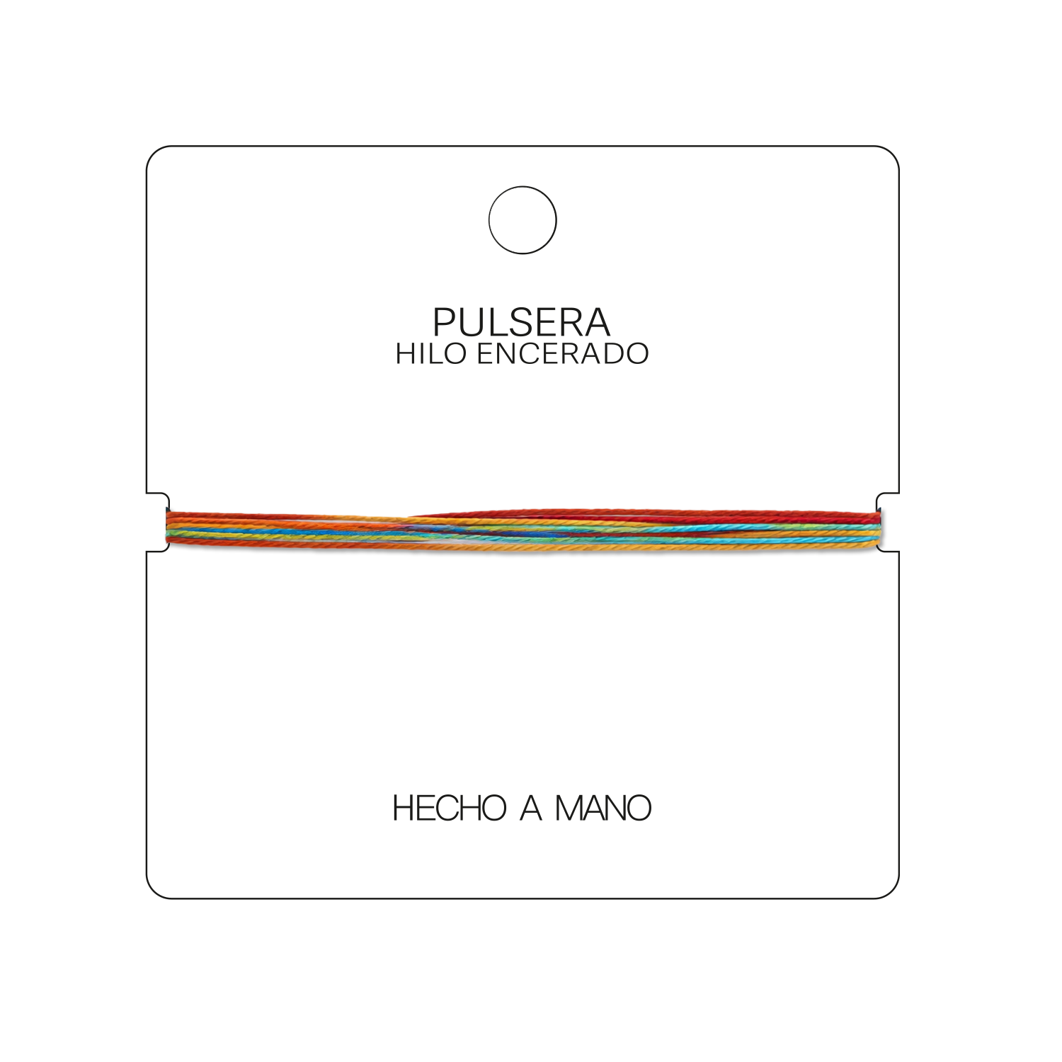 Las Dalias - Pulsera Surfista de Hilo Encerado - Rojo, Amarillo y Turquesa cotigo