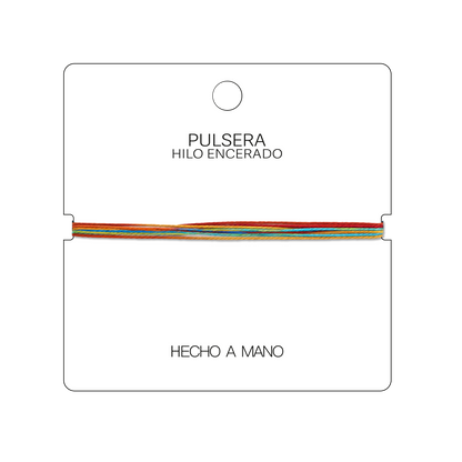 Las Dalias - Pulsera Surfista de Hilo Encerado - Rojo, Amarillo y Turquesa