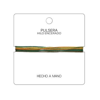 Oasis - Pulsera Surfista de Hilo Encerado - Verde, Turquesa y Oro