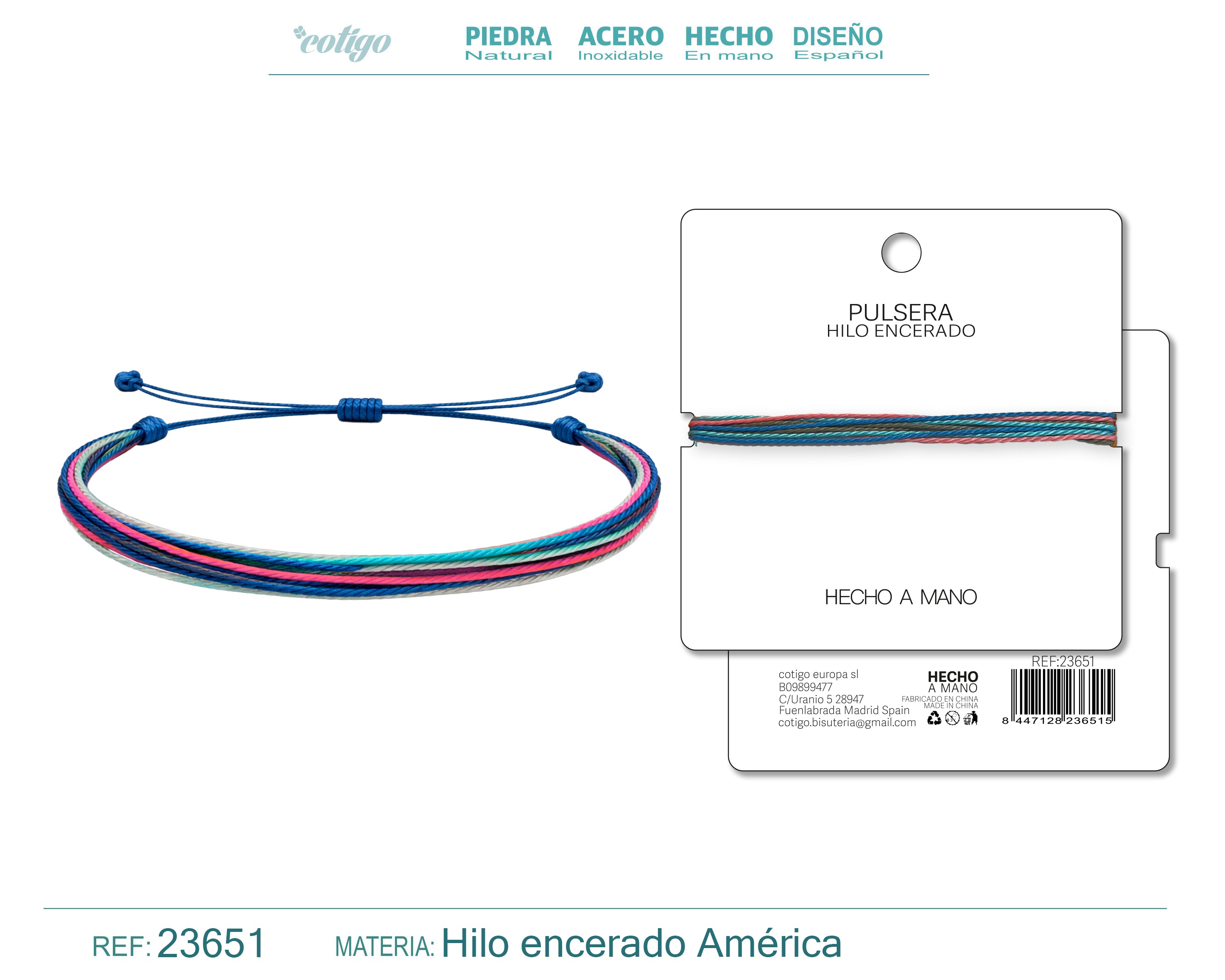 Pulsera de Cordón Encerado Multihilo – detalle 7 del diseño cordón encerado multihilo