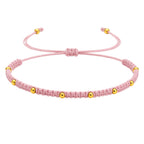 Pulsera de Hilo Encerado con Cuentas de Acero Inoxidable en acabado coral – vista principal