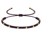 Pulsera de Hilo Encerado con Cuentas de Acero Inoxidable en acabado púrpura – vista principal
