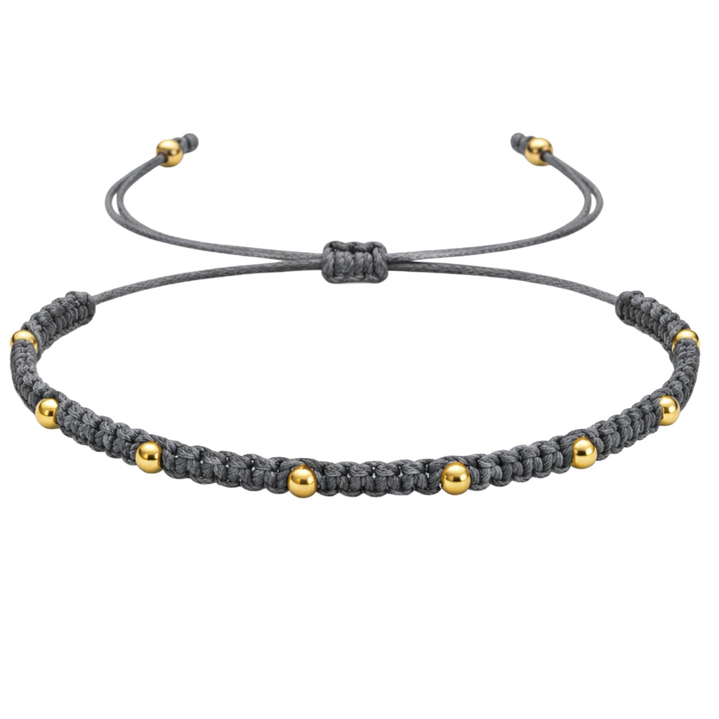 Pulsera Hilo Encerado - Gris