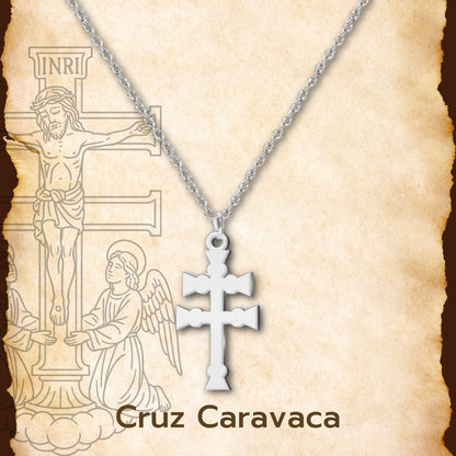 Collar Cruz Caravaca Acero Inoxidable, Cruz de la Victoria, Cruz Tau, Cruz Egipcia, Cruz de Santiago