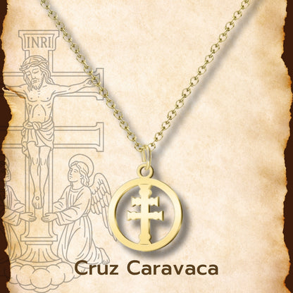 Collar Cruz Caravaca Acero Inoxidable, Cruz de la Victoria, Cruz Tau, Cruz Egipcia, Cruz de Santiago
