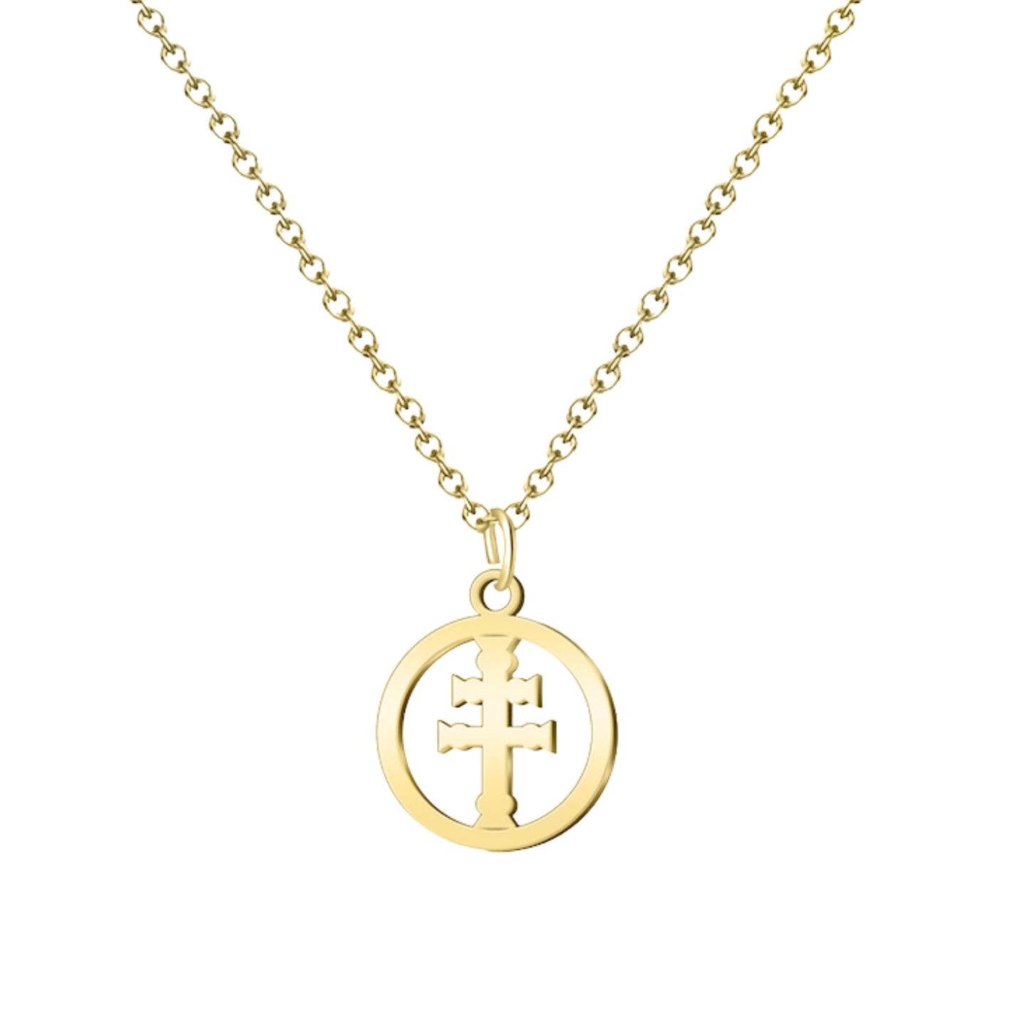 Collar Cruz Caravaca ✝️ | Hecho a mano en acero | Amuleto con tarjeta diseñada | Regalo con intención 💖