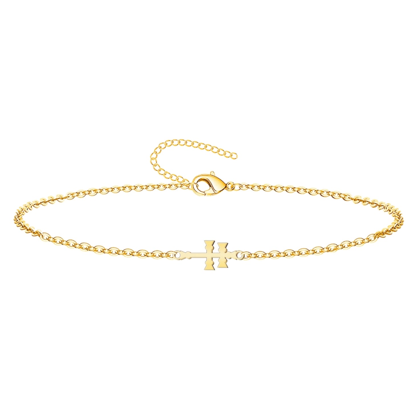 Pulsera Cruz de Caravaca ✝️ | Acero inoxidable hecho a mano | Con tarjeta diseñada | Suerte y protección 🍀