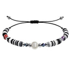 Pulsera de Hilo con Cuentas Heishi y Bola de Acero Inoxidable – vista principal