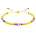 Pulsera de Hilo Encerado con Cuentas Heishi Multicolor en acabado amarillo – vista principal