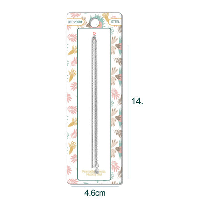 Collar de Cadena Acero color Plateado Con Cirre de Bola y Goma para CHARM