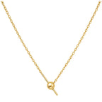 Collar de Cadena Acero color Dorado Con Cirre de Bola y Goma para CHARM - cotigo