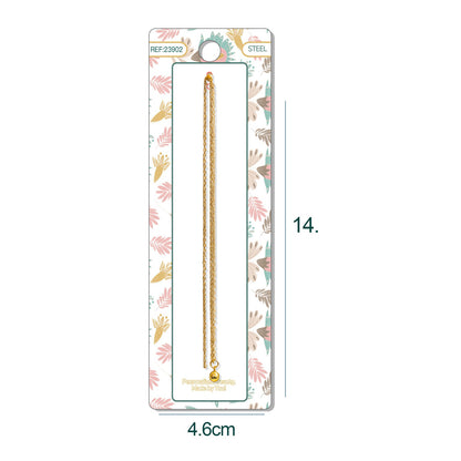 Collar de Cadena Acero color Dorado Con Cirre de Bola y Goma para CHARM