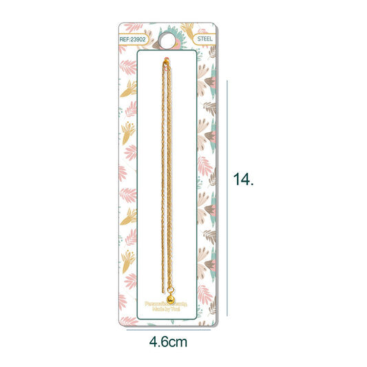 Collar de Cadena Acero color Dorado Con Cirre de Bola y Goma para CHARM - cotigo