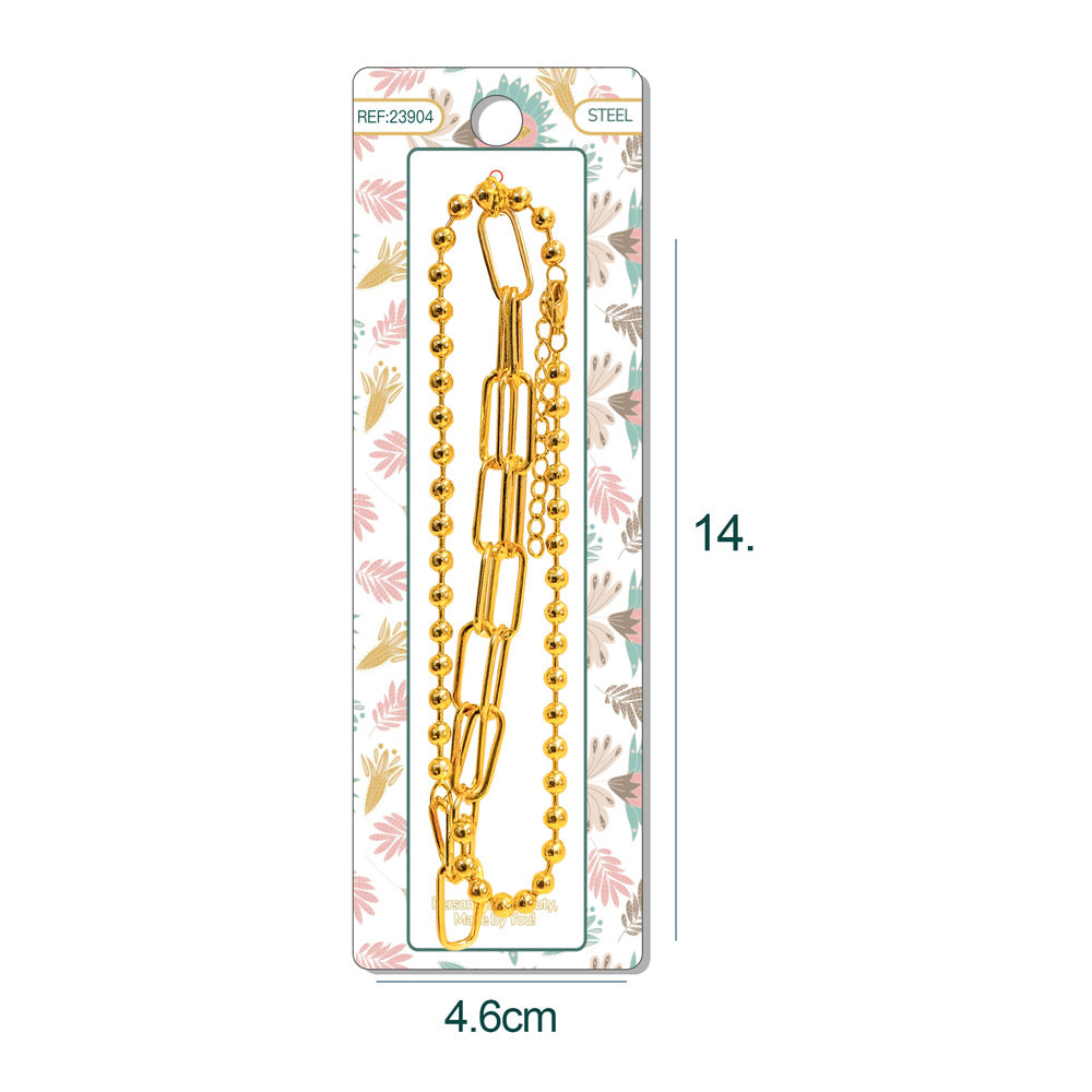 Collar de Cadena Acero color Dorado para CHARM