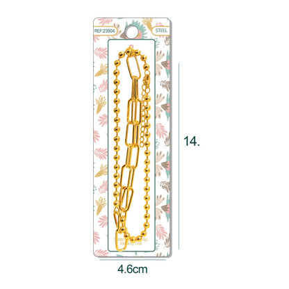 Collar de Cadena Acero color Dorado para CHARM